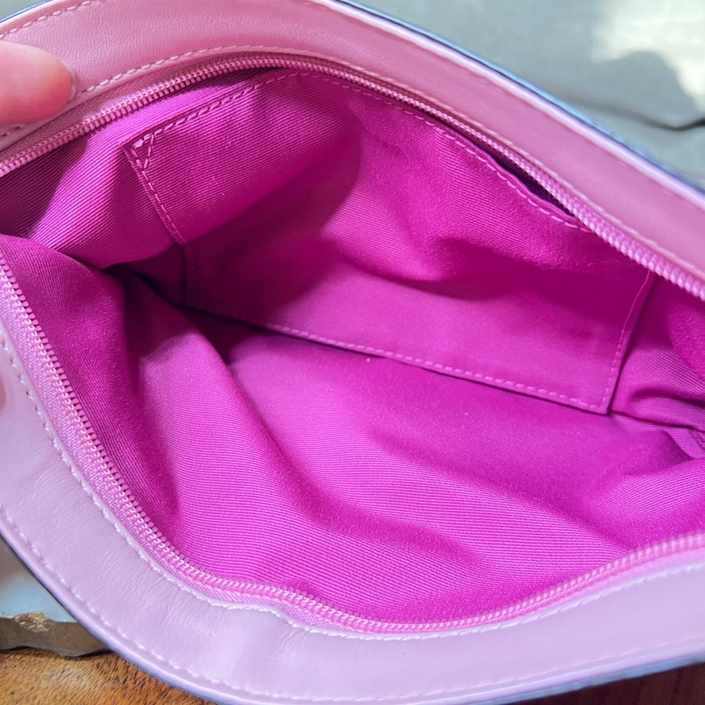 Coach Two-Tone Pink Leather Wristlet - Picture 3 of 5